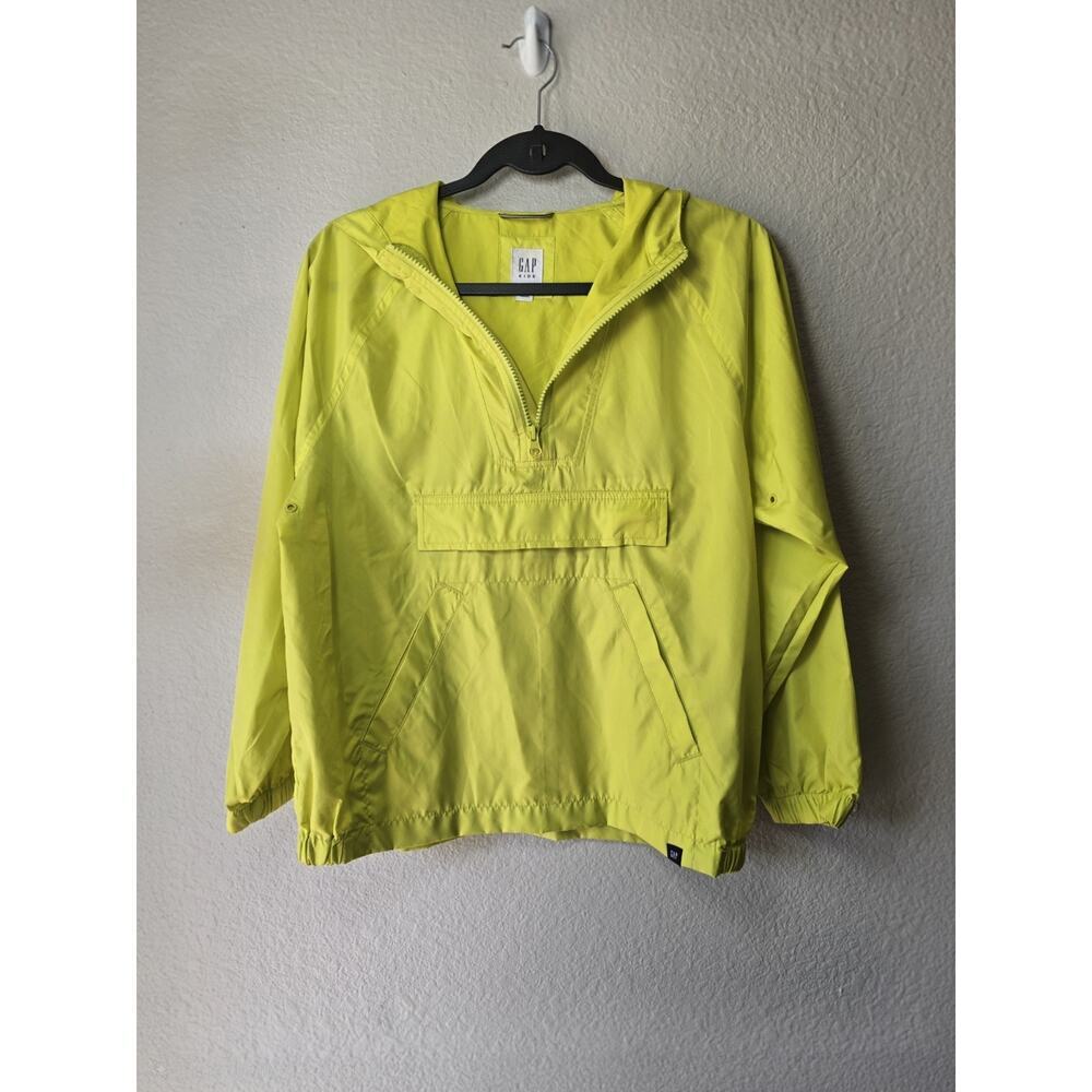 Gap Kids XL (12) Yellow Anorak Hooded Zip Jacket Lightweight Pockets Unisex